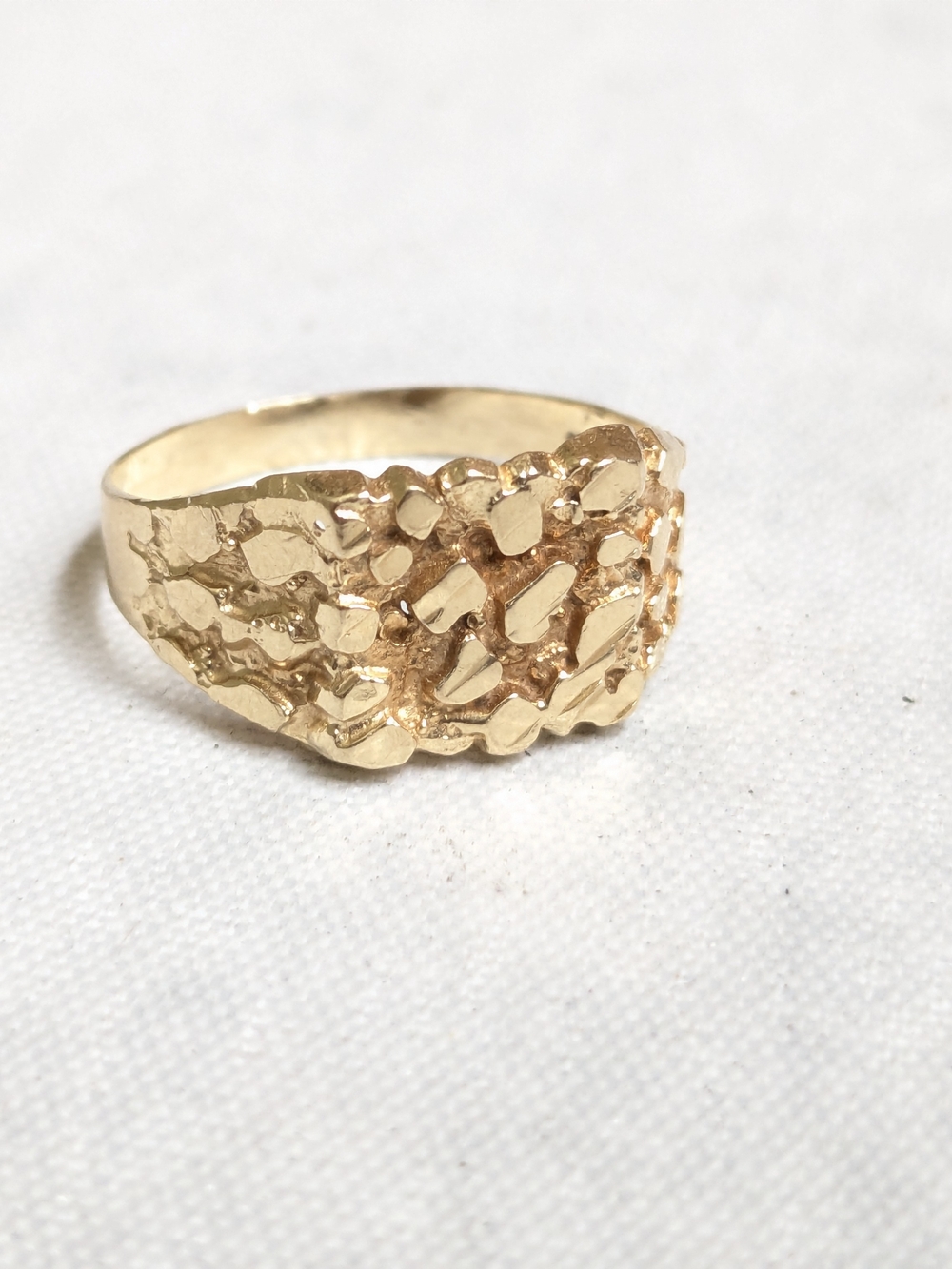 Vintage Yellow Gold Nugget Ring 10k Size 8.75